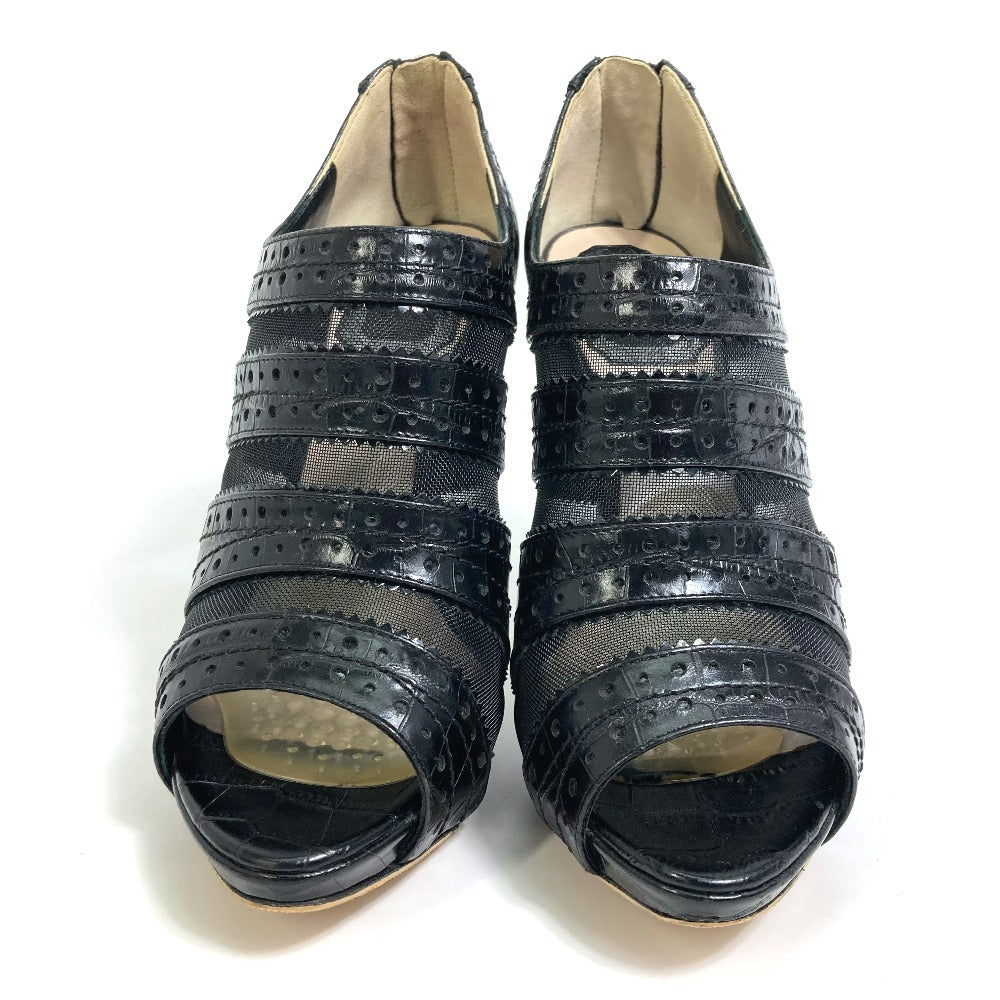 Dior Sandals leather black mesh punching Women 36 Used Authentic
