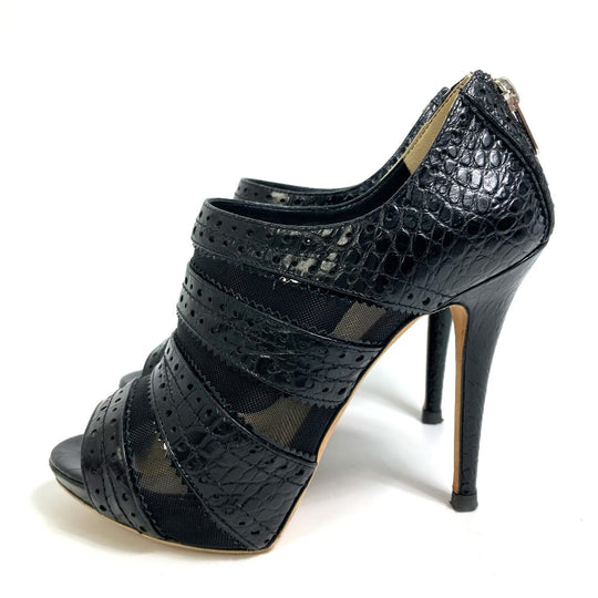Dior Sandals leather black mesh punching Women 36 Used Authentic