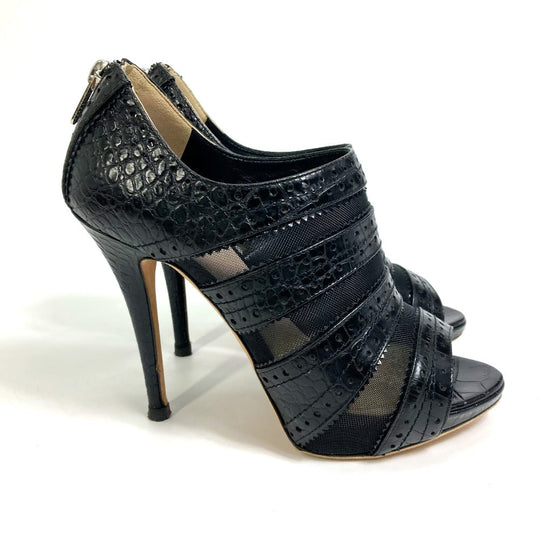 Dior Sandals leather black mesh punching Women 36 Used Authentic