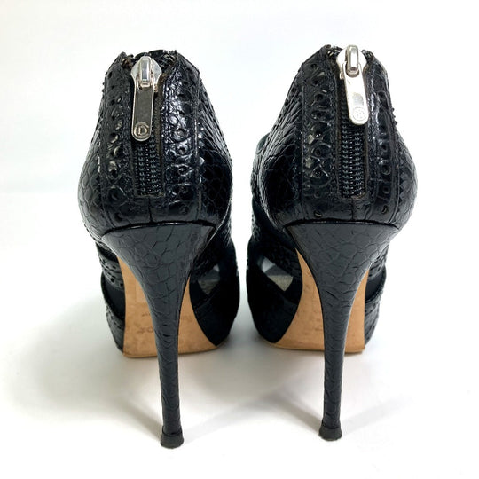Dior Sandals leather black mesh punching Women 36 Used Authentic