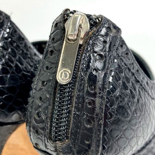 Dior Sandals leather black mesh punching Women 36 Used Authentic