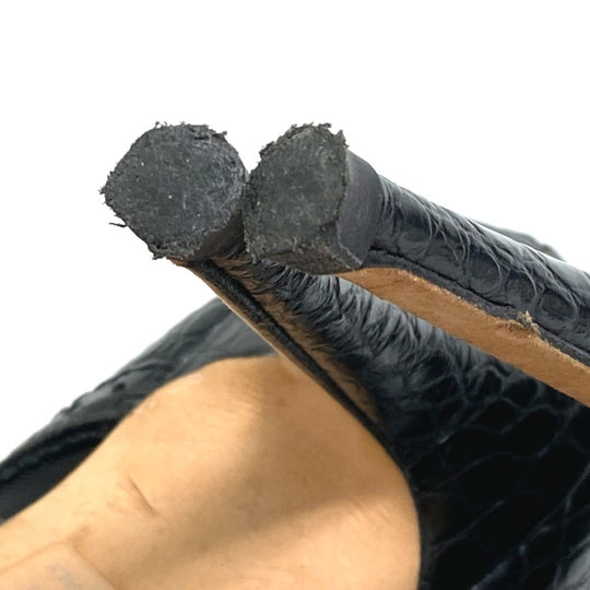 Dior Sandals leather black mesh punching Women 36 Used Authentic