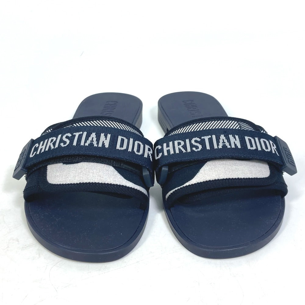 Dior Sandals KCQ431CNTS85B rubber Navy Flat logo DIOREVOLUTION Women 35 Used Authentic