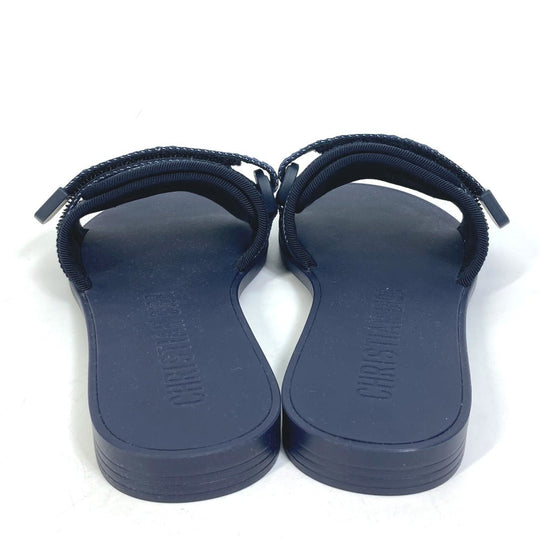 Dior Sandals KCQ431CNTS85B rubber Navy Flat logo DIOREVOLUTION Women 35 Used Authentic