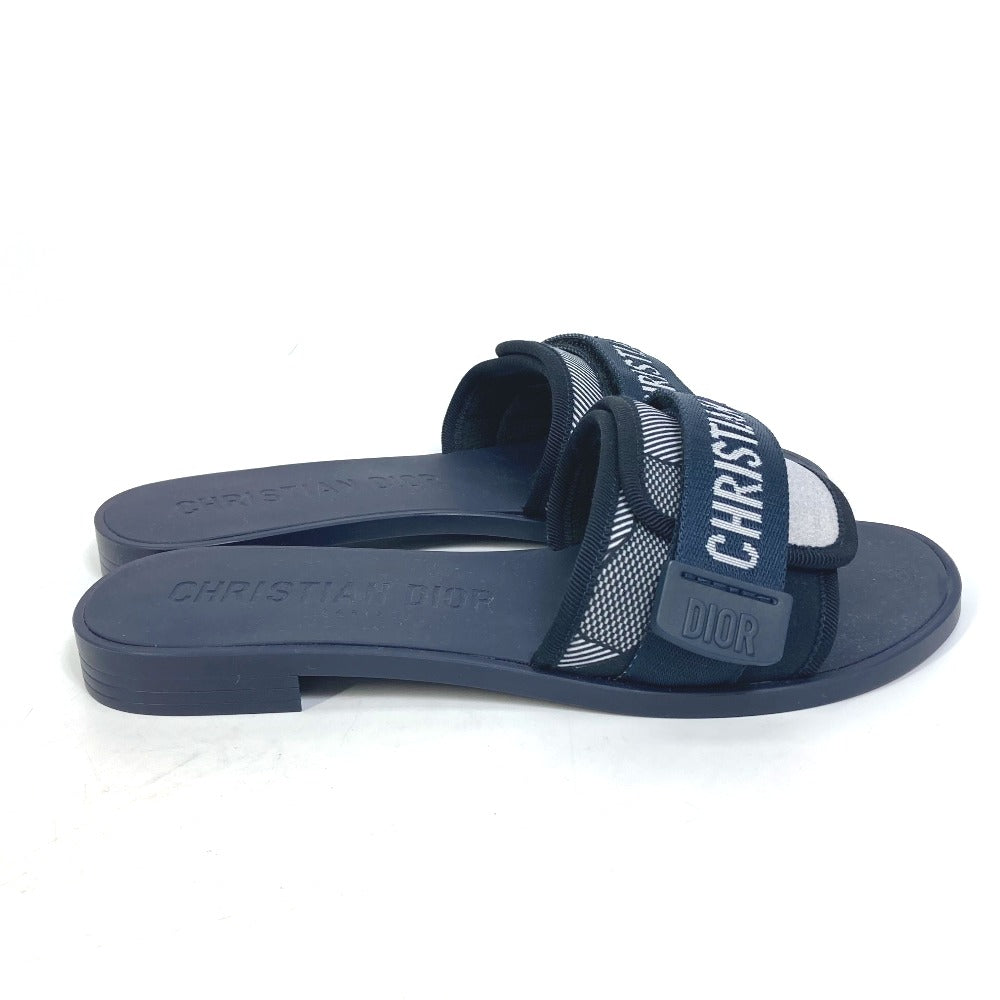 Dior Sandals KCQ431CNTS85B rubber Navy Flat logo DIOREVOLUTION Women 35 Used Authentic