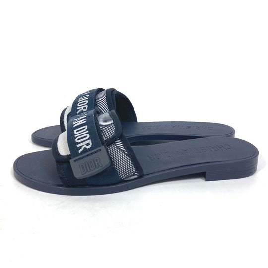 Dior Sandals KCQ431CNTS85B rubber Navy Flat logo DIOREVOLUTION Women 35 Used Authentic