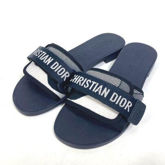 Dior Sandals KCQ431CNTS85B rubber Navy Flat logo DIOREVOLUTION Women 35 Used Authentic