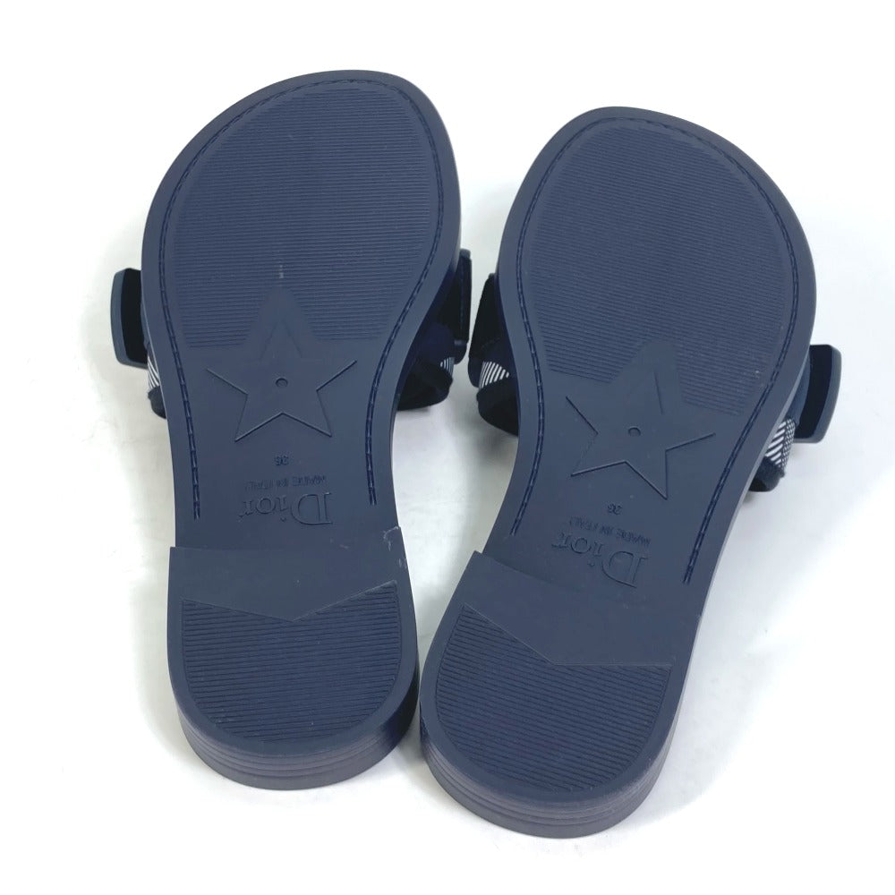 Dior Sandals KCQ431CNTS85B rubber Navy Flat logo DIOREVOLUTION Women 35 Used Authentic