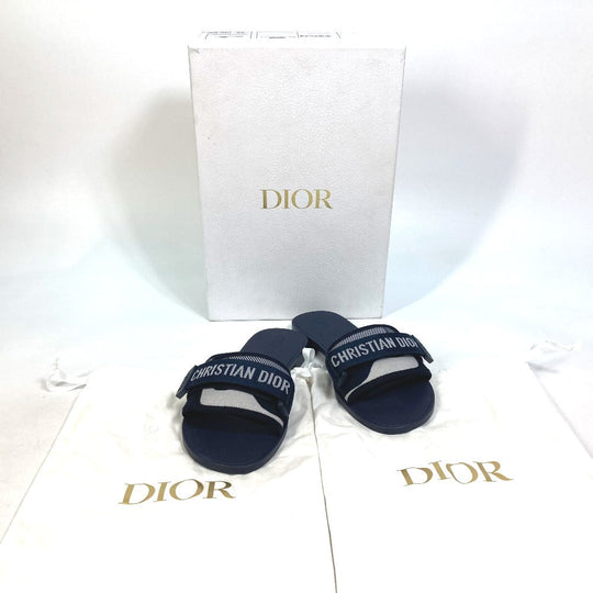 Dior Sandals KCQ431CNTS85B rubber Navy Flat logo DIOREVOLUTION Women 35 Used Authentic