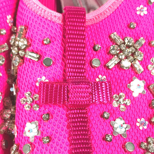 Dior sneakers mesh pink Bijou Rhinestone Flower Women 37.5 Used Authentic