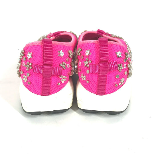 Dior sneakers mesh pink Bijou Rhinestone Flower Women 37.5 Used Authentic