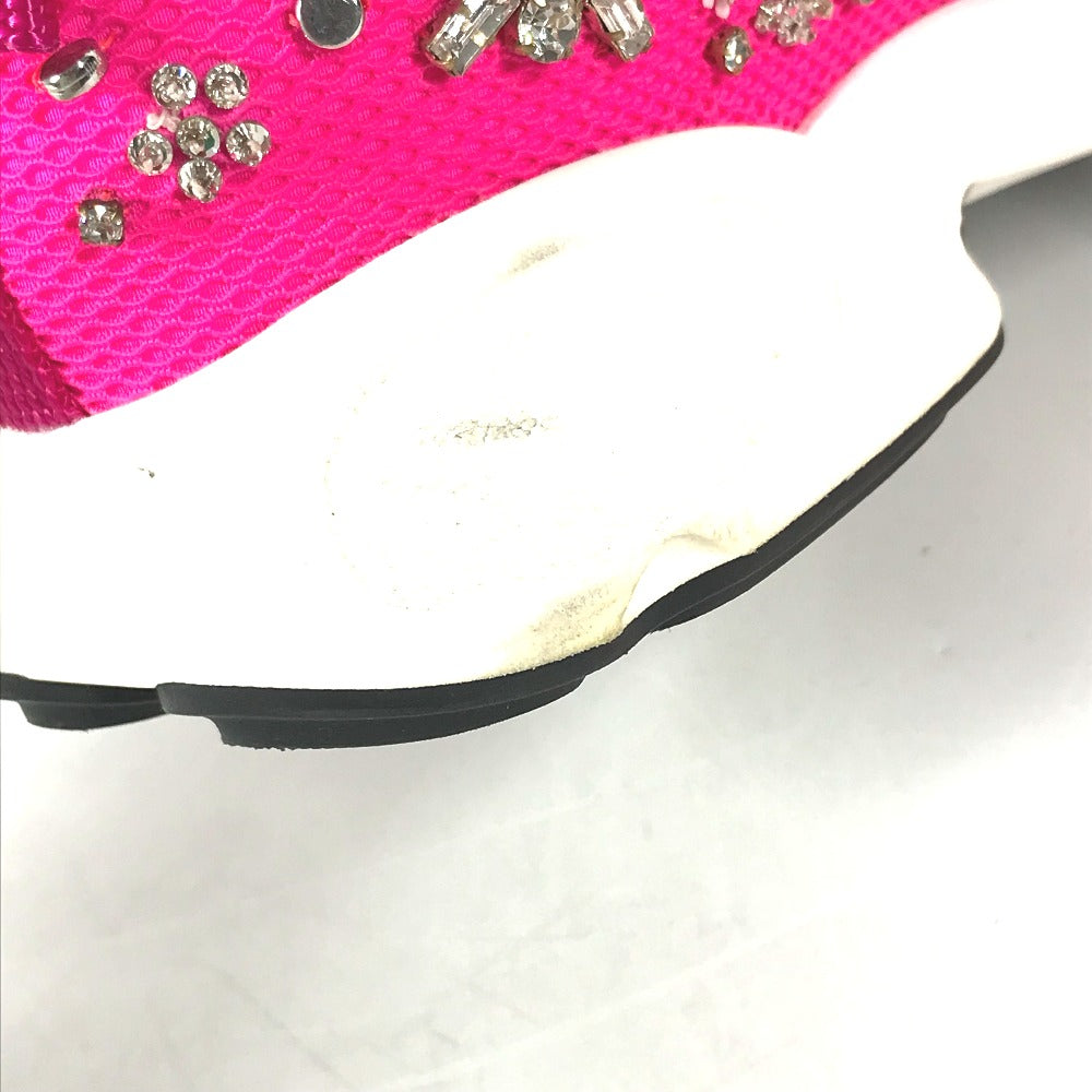 Dior sneakers mesh pink Bijou Rhinestone Flower Women 37.5 Used Authentic