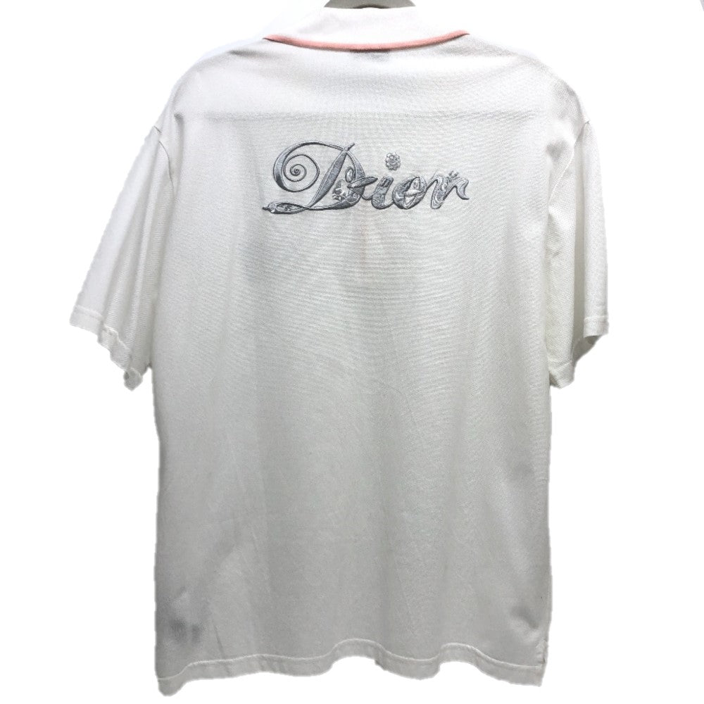 Dior Short sleeve polo shirt 143J833A0448 cotton white Logo embroidery KENNY SCHARF Kenny Scharf collaboration mens XXL Used Authentic