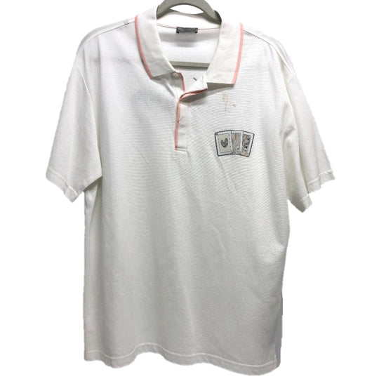 Dior Short sleeve polo shirt 143J833A0448 cotton white Logo embroidery KENNY SCHARF Kenny Scharf collaboration mens XXL Used Authentic