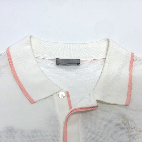 Dior Short sleeve polo shirt 143J833A0448 cotton white Logo embroidery KENNY SCHARF Kenny Scharf collaboration mens XXL Used Authentic