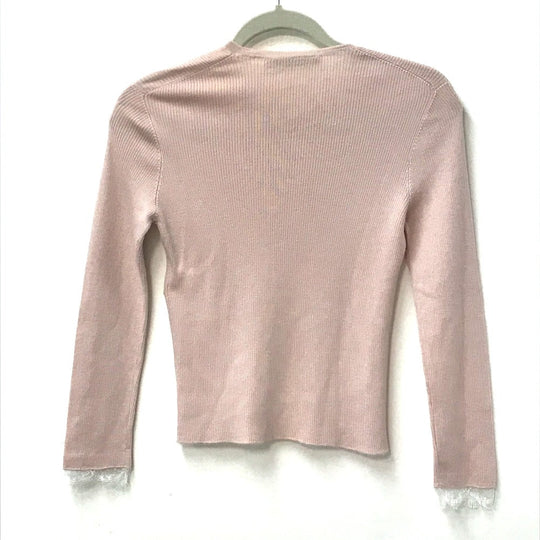 Dior cardigan Cashmere, Silk pink Lace Knit Women I 40 Used Authentic