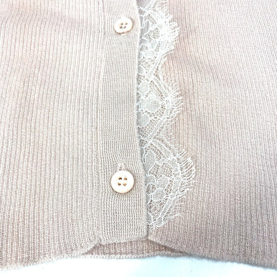 Dior cardigan Cashmere, Silk pink Lace Knit Women I 40 Used Authentic
