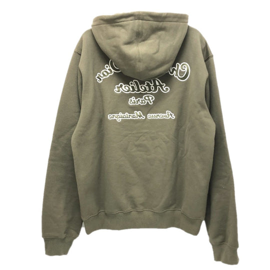 Dior Hoodie 293J698 cotton khaki long sleeve tops apparel Atelier Paris embroidered hoodie mens XXL Used Authentic
