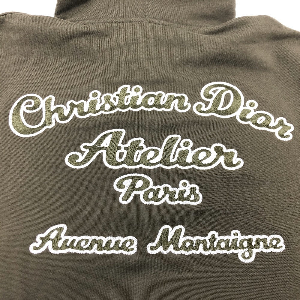 Dior Hoodie 293J698 cotton khaki long sleeve tops apparel Atelier Paris embroidered hoodie mens XXL Used Authentic