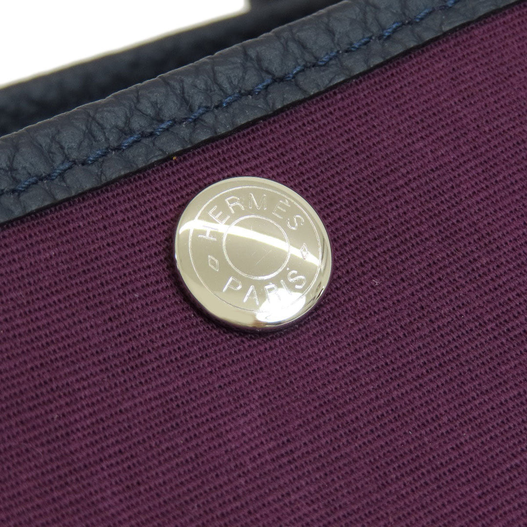 HERMES Handbag canvas purple Garden Party TPM Purple SilverMetal Women Used Authentic
