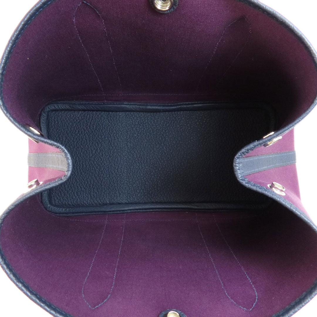 HERMES Handbag canvas purple Garden Party TPM Purple SilverMetal Women Used Authentic