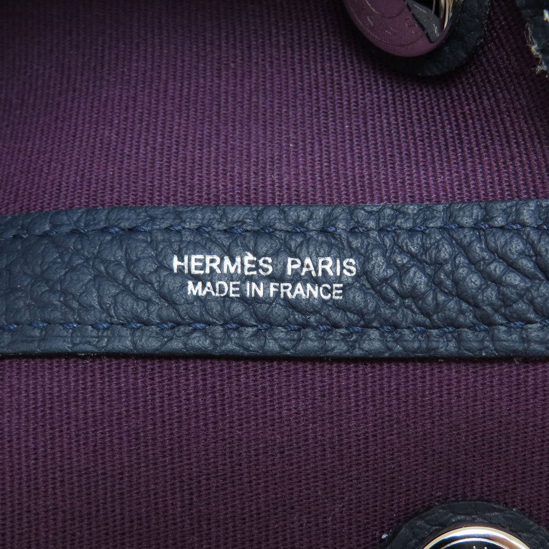 HERMES Handbag canvas purple Garden Party TPM Purple SilverMetal Women Used Authentic