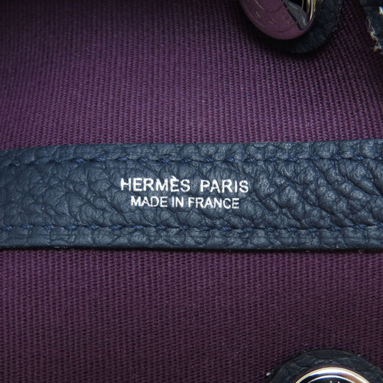 HERMES Handbag canvas purple Garden Party TPM Purple SilverMetal Women Used Authentic