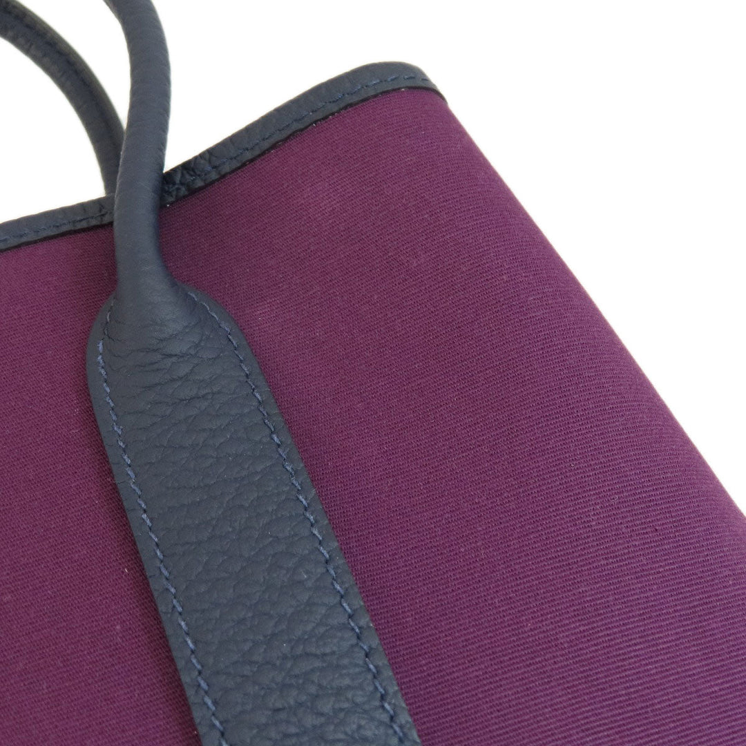 HERMES Handbag canvas purple Garden Party TPM Purple SilverMetal Women Used Authentic