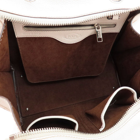 TOD�fS Handbag leather white Sera Women Used Authentic