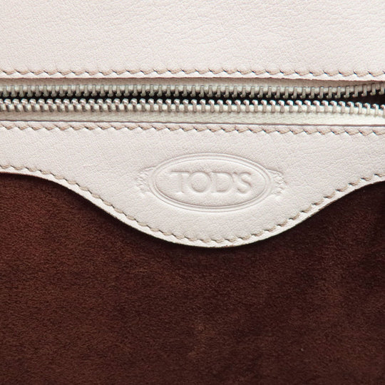 TOD�fS Handbag leather white Sera Women Used Authentic