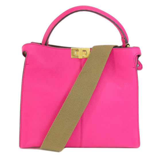 FENDI Handbag Calfskin pink Peekaboo X-Rite 2WAY Women Used Authentic