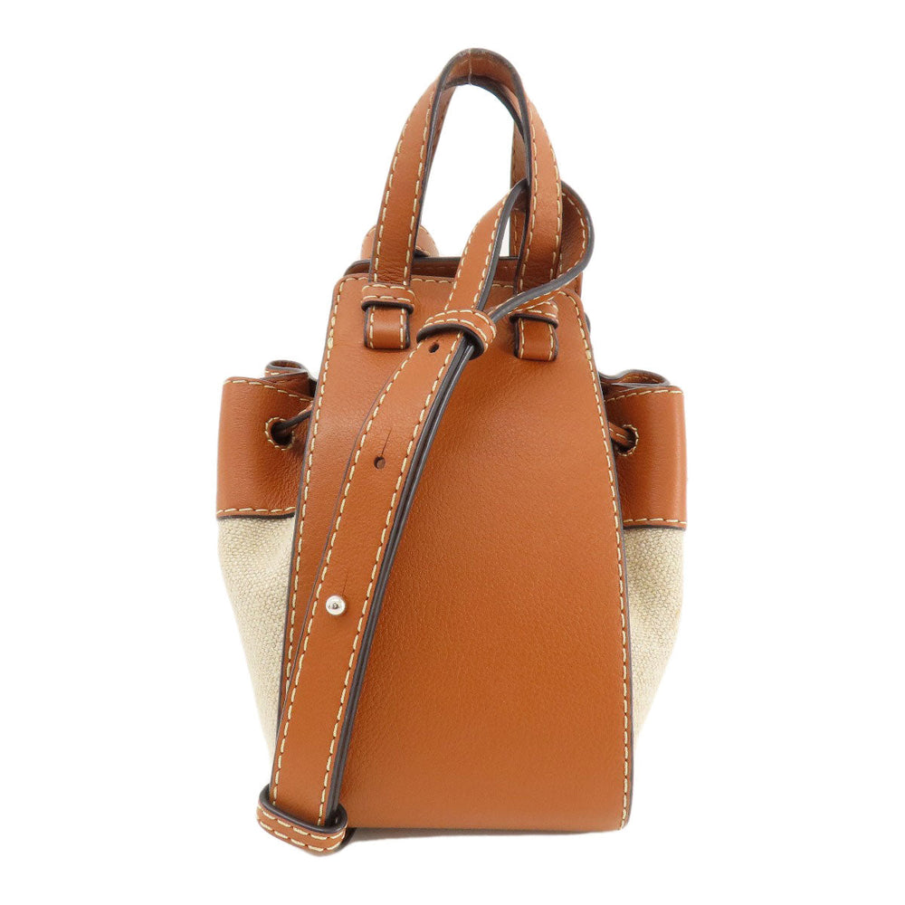 LOEWE Handbag 314.39.V07 Canvas, Leather Brown anagram Hammock 2WAY Women Used Authentic