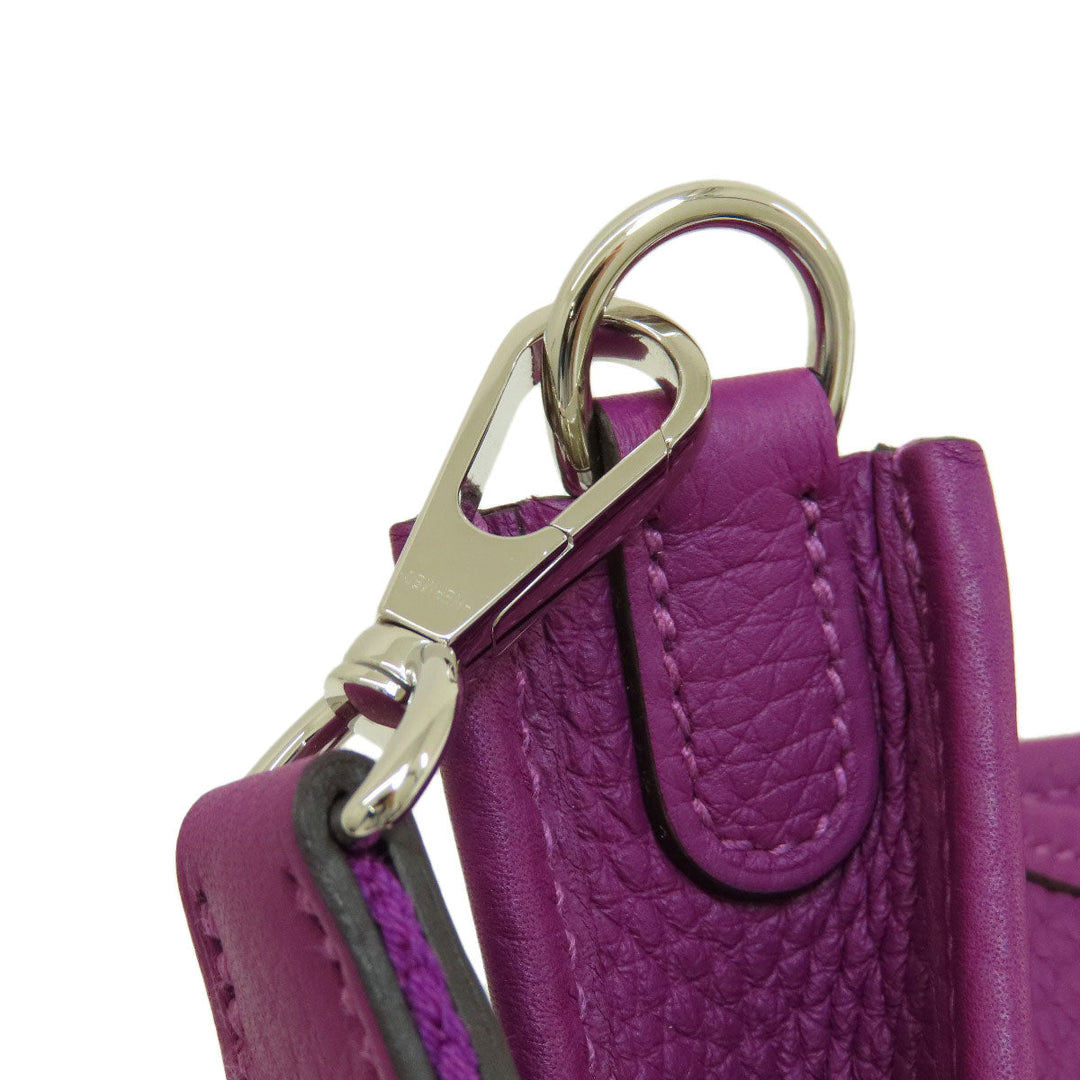 HERMES Shoulder Bag Taurillon Clemence purple Evelyn TPM Anemone SilverMetal Women Used Authentic