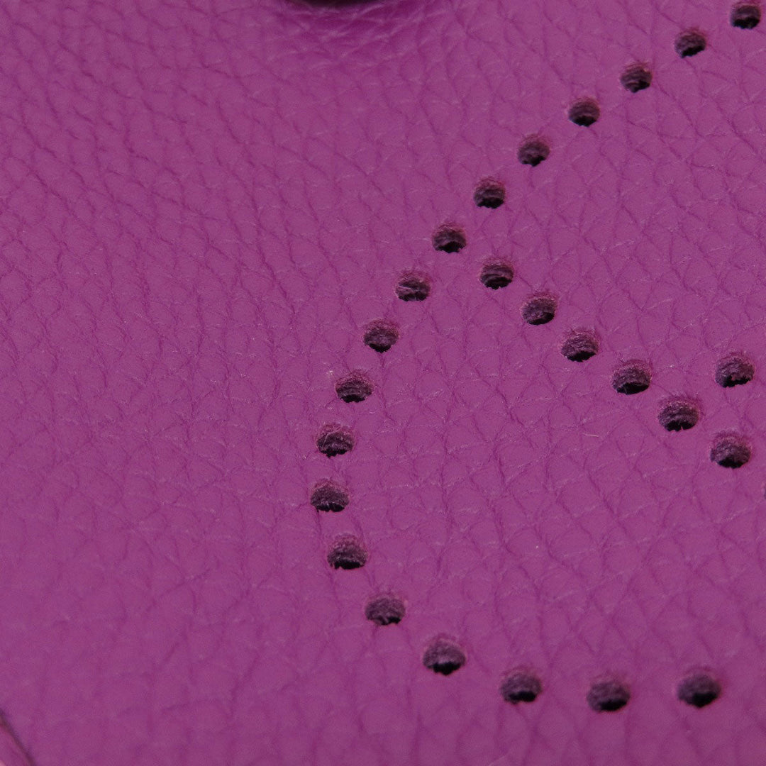 HERMES Shoulder Bag Taurillon Clemence purple Evelyn TPM Anemone SilverMetal Women Used Authentic