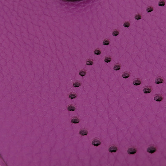HERMES Shoulder Bag Taurillon Clemence purple Evelyn TPM Anemone SilverMetal Women Used Authentic