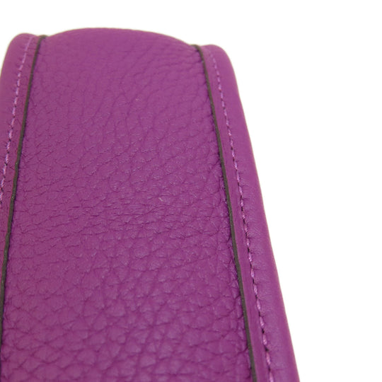 HERMES Shoulder Bag Taurillon Clemence purple Evelyn TPM Anemone SilverMetal Women Used Authentic