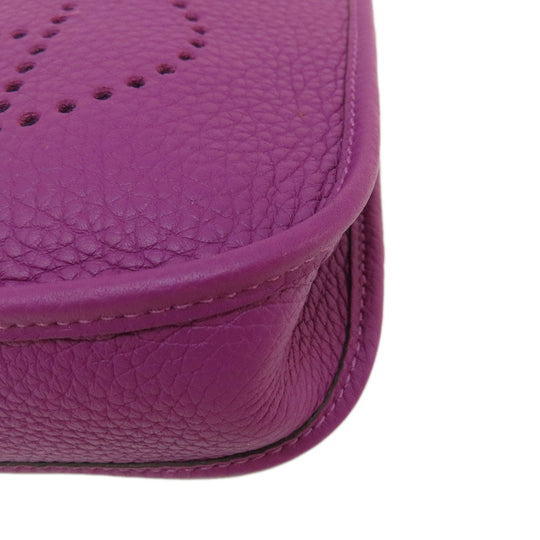 HERMES Shoulder Bag Taurillon Clemence purple Evelyn TPM Anemone SilverMetal Women Used Authentic