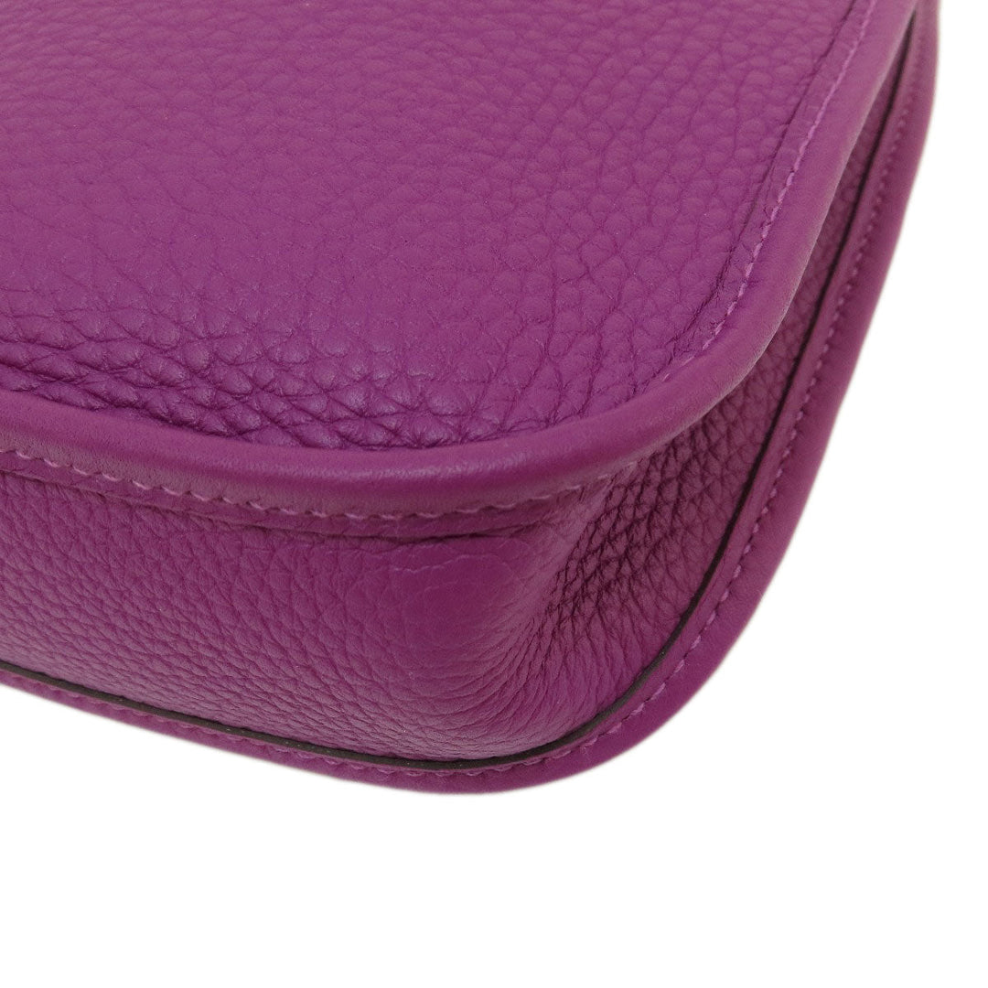 HERMES Shoulder Bag Taurillon Clemence purple Evelyn TPM Anemone SilverMetal Women Used Authentic