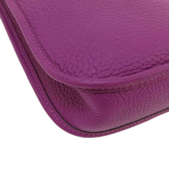 HERMES Shoulder Bag Taurillon Clemence purple Evelyn TPM Anemone SilverMetal Women Used Authentic