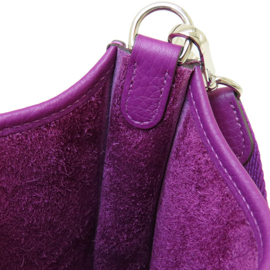 HERMES Shoulder Bag Taurillon Clemence purple Evelyn TPM Anemone SilverMetal Women Used Authentic