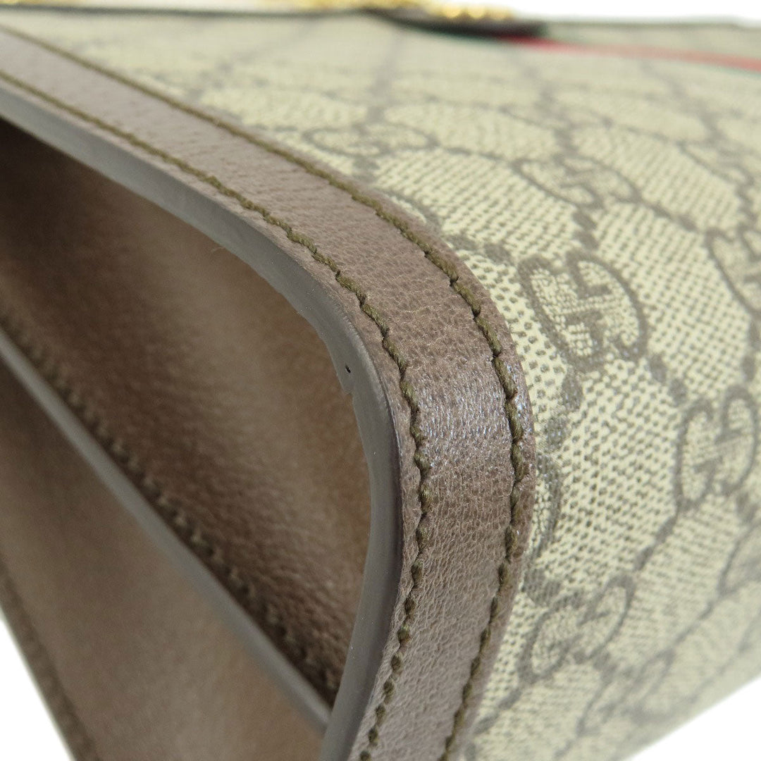 GUCCI Shoulder Bag 503876 PVC Brown Offdia Medium GG Sherry Line