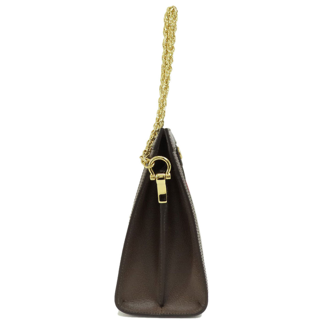 GUCCI Shoulder Bag 503876 PVC Brown Offdia Medium GG Sherry Line