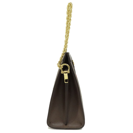 GUCCI Shoulder Bag 503876 PVC Brown Offdia Medium GG Sherry Line