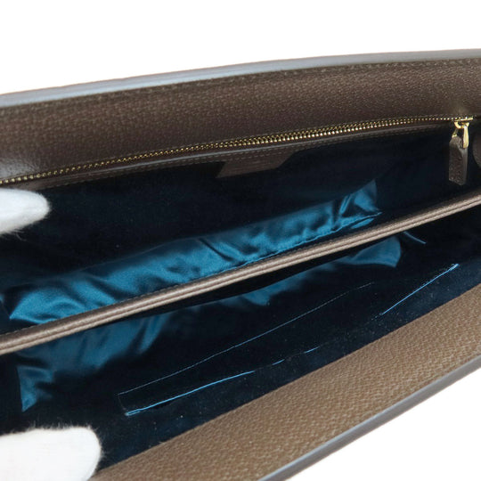 GUCCI Shoulder Bag 503876 PVC Brown Offdia Medium GG Sherry Line