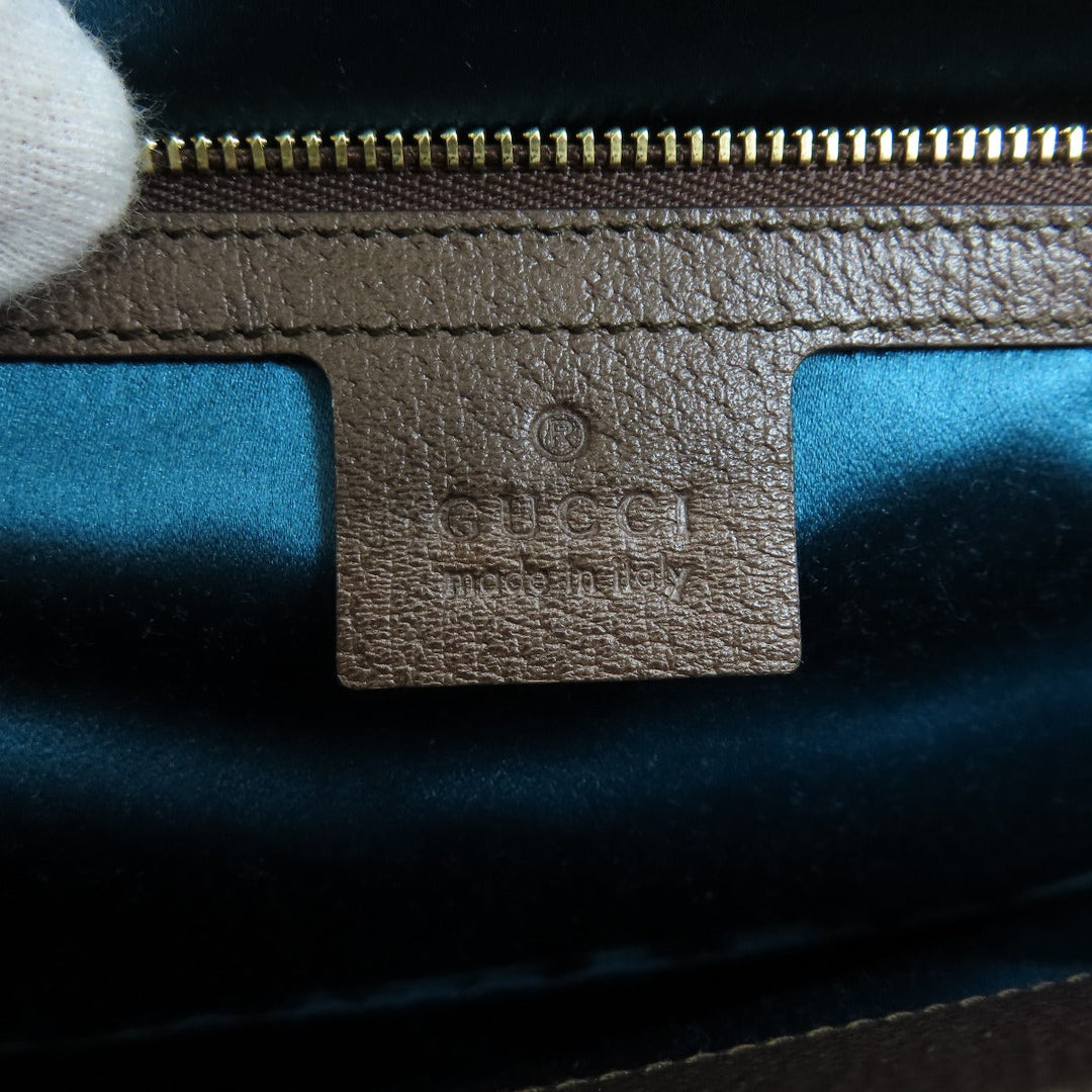 GUCCI Shoulder Bag 503876 PVC Brown Offdia Medium GG Sherry Line