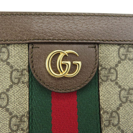 GUCCI Shoulder Bag 503876 PVC Brown Offdia Medium GG Sherry Line