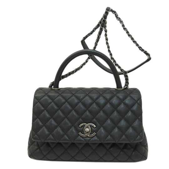 CHANEL Handbag Grained Calfskin Skin black Matrasse 2WAY