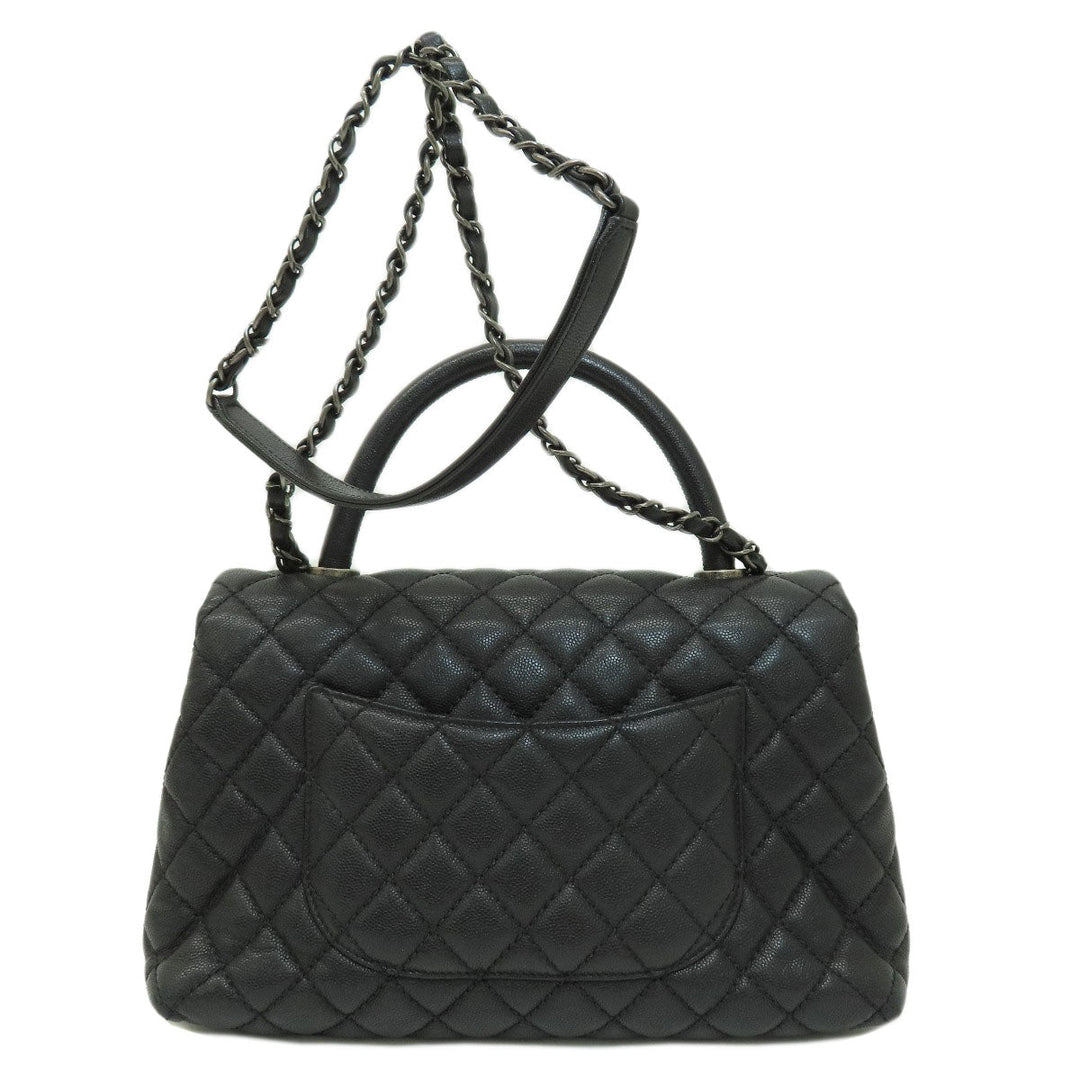 CHANEL Handbag Grained Calfskin Skin black Matrasse 2WAY