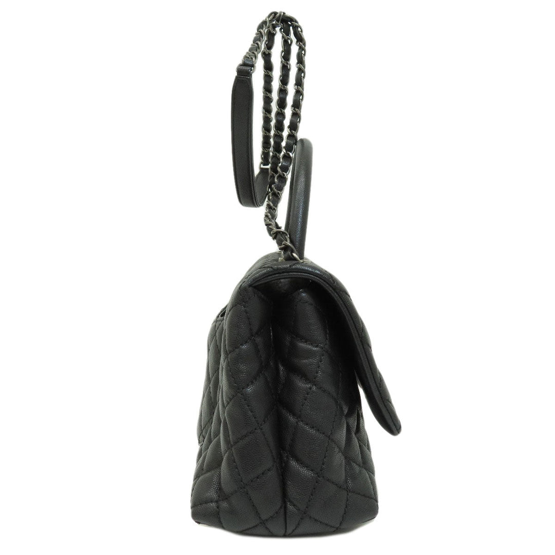CHANEL Handbag Grained Calfskin Skin black Matrasse 2WAY