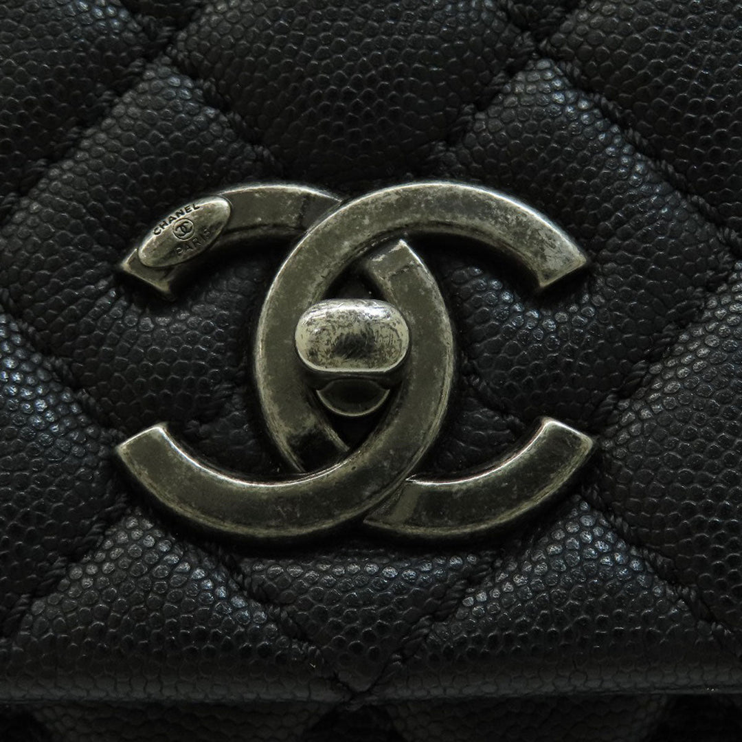 CHANEL Handbag Grained Calfskin Skin black Matrasse 2WAY